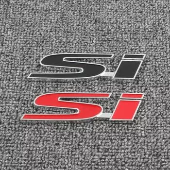3D металлическая передняя решетка автомобиля, эмблема, задний значок багажника, наклейка, логотип Si, автомобильные аксессуары чёрный
