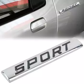 3D Металлическая СПОРТИВНАЯ Автомобильная боковая эмблема багажника, наклейка, наклейка, серебристый + черный