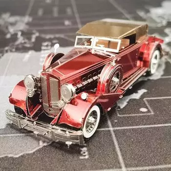 3D металлические головоломки для взрослых подростков от 14 лет и старше, спортивные классические автомобили 1934 года, модель автомобиля в сборе, игрушки для подростков (красный) красный