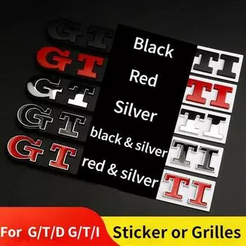 3D металлические наклейки для автомобиля для GTD GTI, модифицированная эмблема, значок, наклейка на багажник автомобиля, наклейка на решетку автомобиля GTD Stickers красный/серебряный