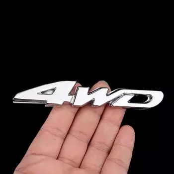 3D металлические наклейки на автомобиль, эмблема 4WD, стандартные модифицированные наклейки, задняя крышка, боковая маркировка 4-колесного автомобиля, внешние детали серебряный