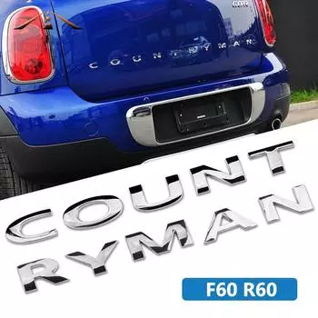 3D металлические наклейки с буквами, задний багажник, логотип, эмблемы, наклейка со словами автомобиля для B + W Mi + ni Coo + per Countryman R60 F60, аксессуары чёрный