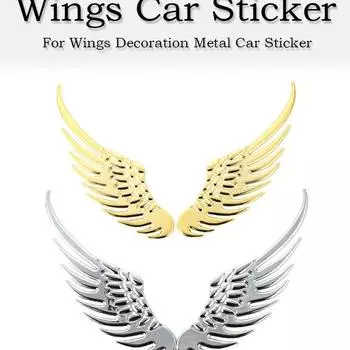 3D металлические наклейки с крыльями ангела, наклейки с крыльями ангела и ястребом, эмблема, значок, наклейка для Opel Lada Hyundai золотой