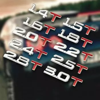 3D металлический багажник автомобиля, масштаб двигателя, эмблема, авто наклейки 1,3 Т 1,4 Т 1,5 Т 1,6 Т 1,8 Т 2,0 Т 2,2 Т 2,4 Т 2,5 Т 2,8 Т 3,0 Т