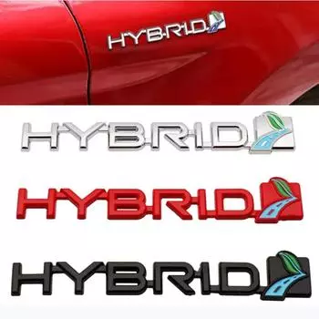 3D металлический гибридный логотип, эмблема автомобиля, значок на крыло, наклейка на задний багажник для T-oyo-ta, аксессуары для авто стайлинга Silver