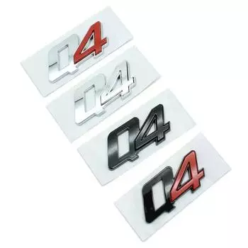 3D металлический хром черный красный логотип Q4 эмблема багажник автомобиля наклейка для Q4 Stikcer аксессуары чёрный