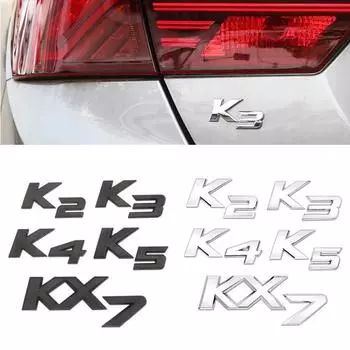 3D металлический хромированный черный K2 K3 K4 K5 KX7 буквы логотип задний багажник багажник эмблема значок наклейка для KIA аксессуары для стайлинга автомобилей K2-Silver