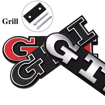 3d металлический логотип gti с буквой, наклейки на переднюю часть решетки радиатора, значок для polo golf 5 6 7 mk3 mk4 mk5 mk6 mk7 красный