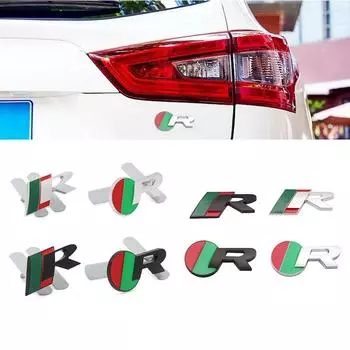 3D металлический логотип R передняя решетка автомобиля наклейка эмблема значок наклейки для X-TYPE F-TYPE XE XF XJ XJR XFR R-Sticker-Style1