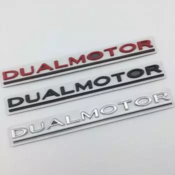 3D металлический логотип с двумя двигателями для модели 3 SX Roadster P75D P85D P90D P100D, наклейка на задний багажник автомобиля, эмблема, значок с надписью, аксессуары для стайлинга серебряный