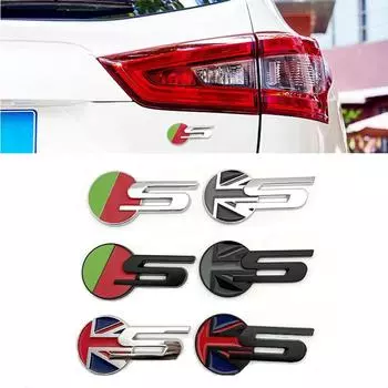 3D металлический логотип S с буквами, задний багажник автомобиля, эмблема багажника, значок, наклейка для JAGUAR S Type XF X250UK, флаг S, наклейка, аксессуары S-Style1