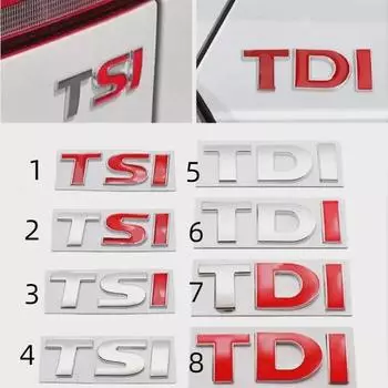 3D металлический логотип TDI TSI, задний багажник, боковое крыло, эмблема автомобиля, значок, наклейки для VW Golf JETTA PASSAT MK4 MK5 MK6, авто наклейки 1
