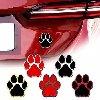 3D металлический отпечаток лапы медведя собаки кошки логотип автомобиля хвостовая часть наклейки для кузова автомобиля царапины наклейки на крыло окна бампер аксессуары для укладки
