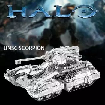 3D Металлический Пазл DIY Модель Танка Собрать Головоломку Модель Танка Скорпиона Игрушки-головоломки для Военного Вентилятора halo tank