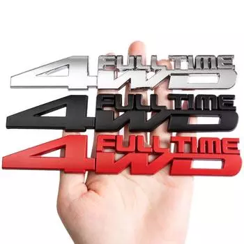 3D металлический серебристый, черный, красный логотип, 4WD, постоянная эмблема, наклейка на багажник автомобиля, 4WD, постоянные аксессуары серебряный