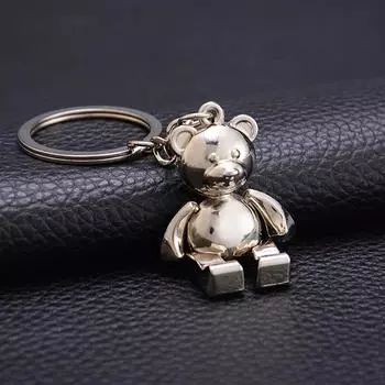 3D Металлический Животный Подвижный Медведь Брелок Женщины Автомобиль Сумочка Подвеска Аксессуары Подарок 1pc