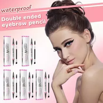 3D Microblading Eyebrow PencilEnded Eye Brow Pencil с 2 вилочными наконечниками и кистью, водостойкая стойкая ручка для бровей для натуральных волосков, как брови 5 мл One Size