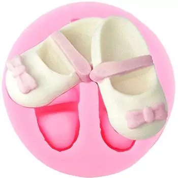 3D милые детские туфли с бантиками, силиконовая форма, сделай сам, детский топпер для кексов на день рождения, инструменты для украшения торта из помадки, конфетная глина, шоколадные формы