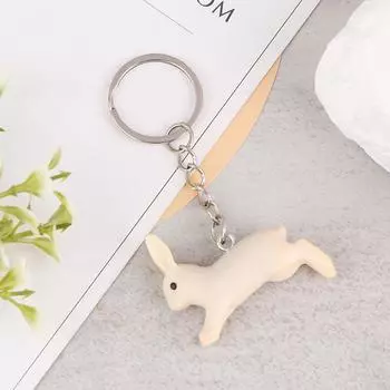 3D милый бегущий маленький кролик, брелок, кулон, мультяшный мини-брелок с имитацией кролика, пара рюкзаков, подвески, автомобильная сумка, декор, подарки