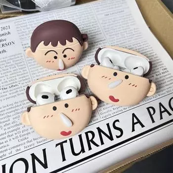 3D милый мультяшный силиконовый беспроводной чехол для наушников Airpods Pro 2022, чехол для зарядки наушников в японском аниме, чехол для Airpods 1 2 3 2021 airpods 1/2 коричневый