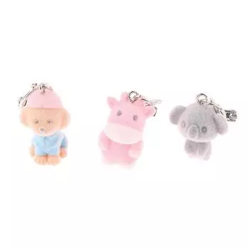 3D милый плюшевый брелок в виде щенка, теленка, коалы, мультяшный брелок в виде собаки, брелок в виде животного, подвеска на рюкзак, подвески для автомобиля, сумка, декор, подарки Calf
