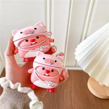 3D милый силиконовый чехол для Airpods 3-го поколения, чехол с рисунком 2-го поколения, чехол для Airpod Pro 2-го поколения с брелком For Airpods 1 2 розовый