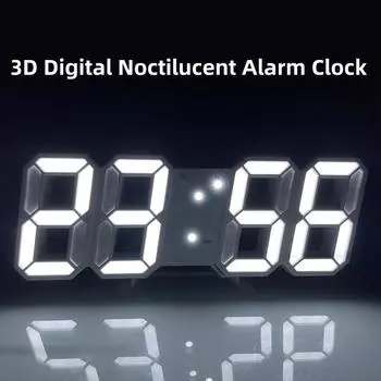 3D Mini Clock LED Digital Wall Clock Desk Clock Electronic Alarm Clock Living Room Wall Clock DIY Kitchen Timer Cute Timer