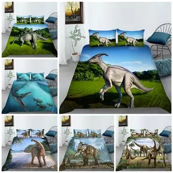 3D мир динозавров постельные принадлежности спальня динозавр пододеяльник наволочка простыня/Твин полноразмерные постельные принадлежности украшения дома Baby 100x135cm