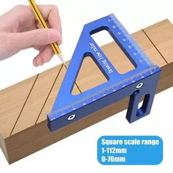 3D многоугловая измерительная линейка, высокоточная, легкая, портативная, 45/90 градусов, алюминиевый сплав красный