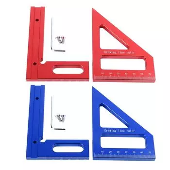 3D многоугольная измерительная линейка 45 90 градусов алюминиевый сплав Деревообработка квадратный транспортир Митра Триан Red