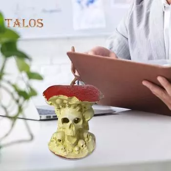 3D модель фруктового черепа из смолы с подсветкой фруктовый череп орнамент готическая статуэтка скелета ужасный череп статуэтка для гостиной спальни настольный декор A