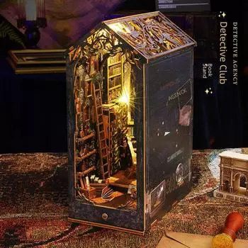 3D-модель подставки для книг Jiate SL07 «Детективный клуб» — креативный подарок на день рождения, собранный вручную. SL07-A Detective Agency (Chinese packaging)