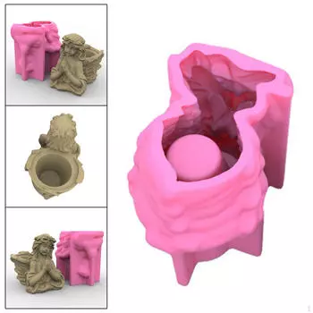 3D модель силиконовой вазы для девочек, эпоксидная смола, цветочный горшок, глина, сделай сам, бетонный держатель для ручек, офис