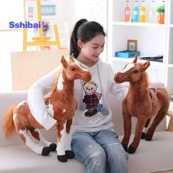 3D-моделация лошади-животного, плюшевая кукла, детская игрушка, декор комнаты, реквизит для фотографий 30cm