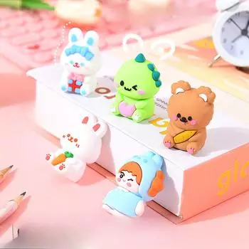3D моделирование животных симпатичная точилка для карандашей школьники пластиковый силиконовый настольный безделушка дети кавайный перочинный нож канцелярские подарки розовый
