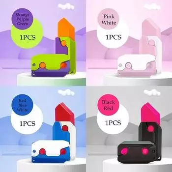 3D Морковь Гравитационный Нож Непоседа Игрушки Дети Декомпрессия Push Card Маленькая Игрушка 3D Печать Пластиковый Морковный Нож Прямая поставка 1PCS розовый