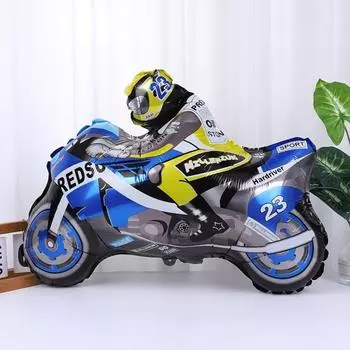 3D Мотоциклетный гонщик Воздушный шар Утолщенный гоночный тематический декор для вечеринки Праздничный декор красный