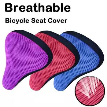3D мягкий чехол на сиденье велосипеда, чехол на седло велосипеда, силиконовая подушка сиденья для езды на велосипеде, дышащее седло, удобные детали велосипеда чёрный