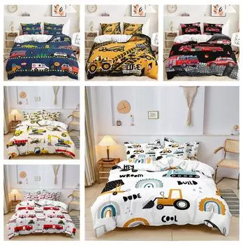 3D мультфильм инженерия машина постельное белье мальчик ребенок ребенок пух пододеяльник наволочка 2/3 комфорт покрывало односпальная кровать двуспальная кровать подарок Baby 100x135cm