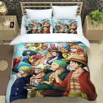 3D мультфильм One P-Piece Постельное белье комплект изысканный постельное белье пододеяльник одеяло комплект постельного белья роскошный подарок на день рождения 135X200cm 2pcs