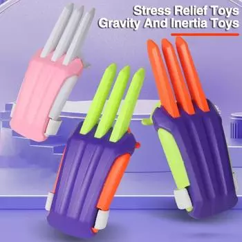 3D мультфильм Росомаха Dewclaws Модель Декомпрессионные игрушки для подростков и взрослых Выдвижной пластиковый коготь Анти-тревога и снятие стресса EDC Непоседа оранжевый