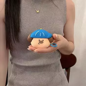 3D мультфильм синяя шапка собака защитный Bluetooth наушники силиконовый чехол для Airpods Pro 2/Airpods Pro/Airpods 3 чехол для детей for airpods 1 2