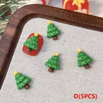 3D мультфильм смола рождественские украшения для ногтей милый снеговик Санта-Клаус подарочная коробка фестиваль украшения для ногтей маникюрный салон своими руками