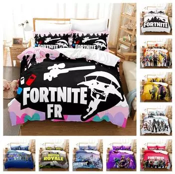 3D мультяшная серия игр, комплект постельного белья, мини-мир, пуховое одеяло и наволочка с принтом, 2/3 предмета, детская комната, полноразмерное украшение для дома Baby 100x135cm