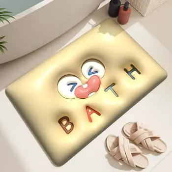 3d мультяшный быстросохнущий коврик для ванной комнаты, дверь туалета, входные коврики для ванной, впитывающие противоскользящие мягкие диатомовые грязи, милый пол 40x60cm S