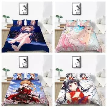 3D мультяшный принт, пододеяльник, домашнее постельное белье, украшение, пододеяльник и наволочка, AU Queen, односпальная/двуспальная кровать, полный размер Baby 100x135cm