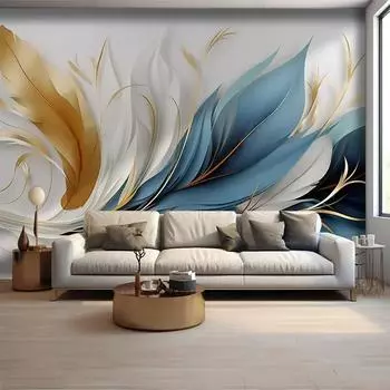 3d Mural Креативный Китайский Стиль Абстрактные Перья Узор Настенный Декор Диван Фон Обои 200 cm(W) x 140 cm(H)