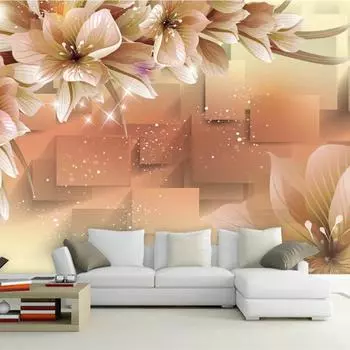 3d Mural Мечтательный Расписанный Вручную Цветок Бабочка Mural Love Flower 3d Круг Фон Обои 200 cm(W) x 140 cm(H)