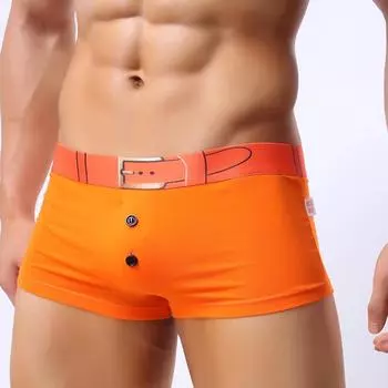 3D Мужское нижнее белье с принтом, на пуговицах, с открытым доступом, с выпуклостью, джокстрапы, боксеры-брифы L