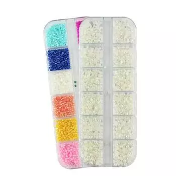 3D Nail Art Жемчужные бусины УФ-гель-лак Акриловые ложные советы Украшение Маникюрный футляр
